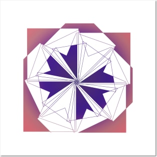 Geometric art abstract mandala purple Posters and Art